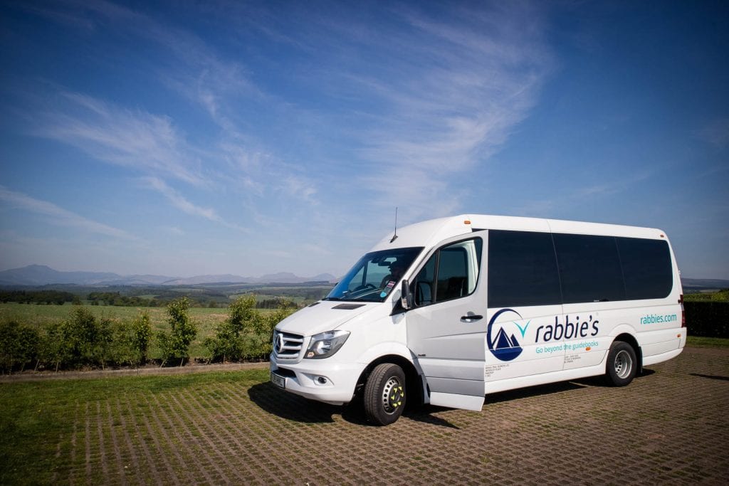 Rabbies Tour bus in Scotland