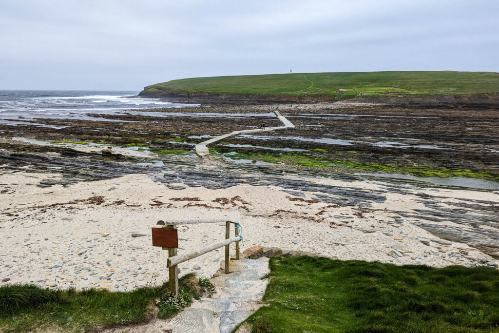 The causeway to the Brough of Birsay in Orkney