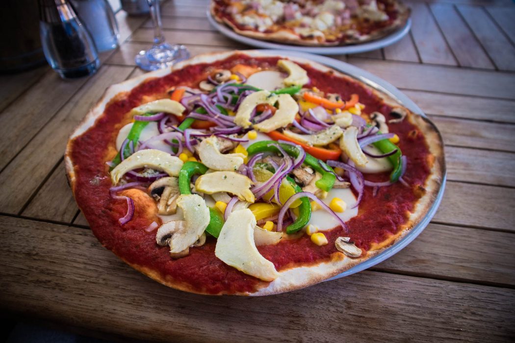 Vegan pizza at Peatzeria in Bowmore