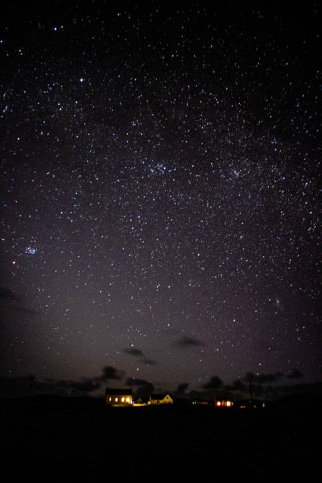 Dark sky photography of a starry sky on Coll.