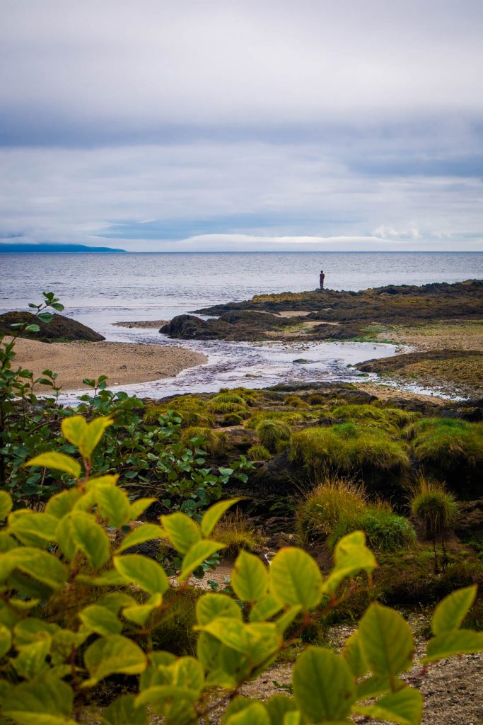 Antony Gormley statue on Saddell Bay in Scotland