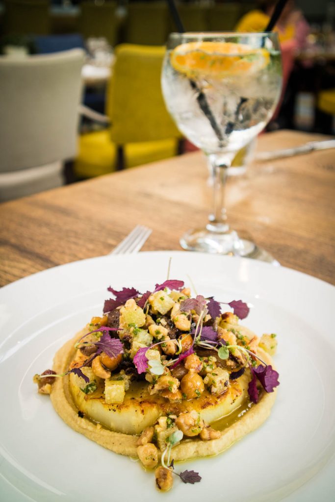Vegan meals and Gin & Tonic at The Machrie Hotel on Islay