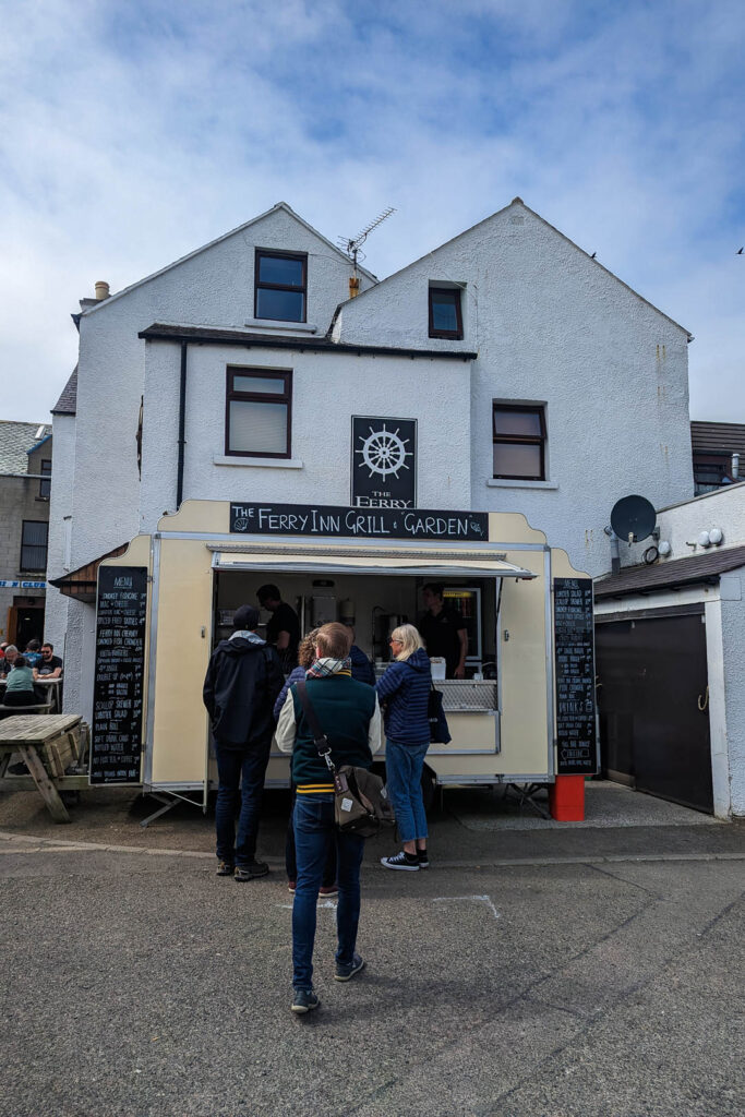 Food truck at the Ferry Inn in Stromness during the Orkney Folk Festival