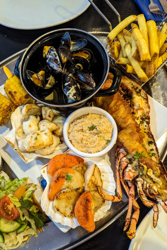 Seafood platter at Murray Arms Hotel in St Margaret's Hope, Orkney