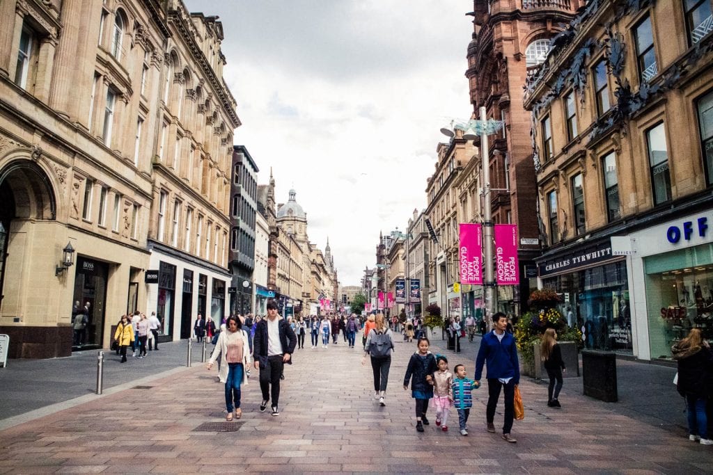 Glasgow's Style Mile - the shopping mile Buchanan Street.
