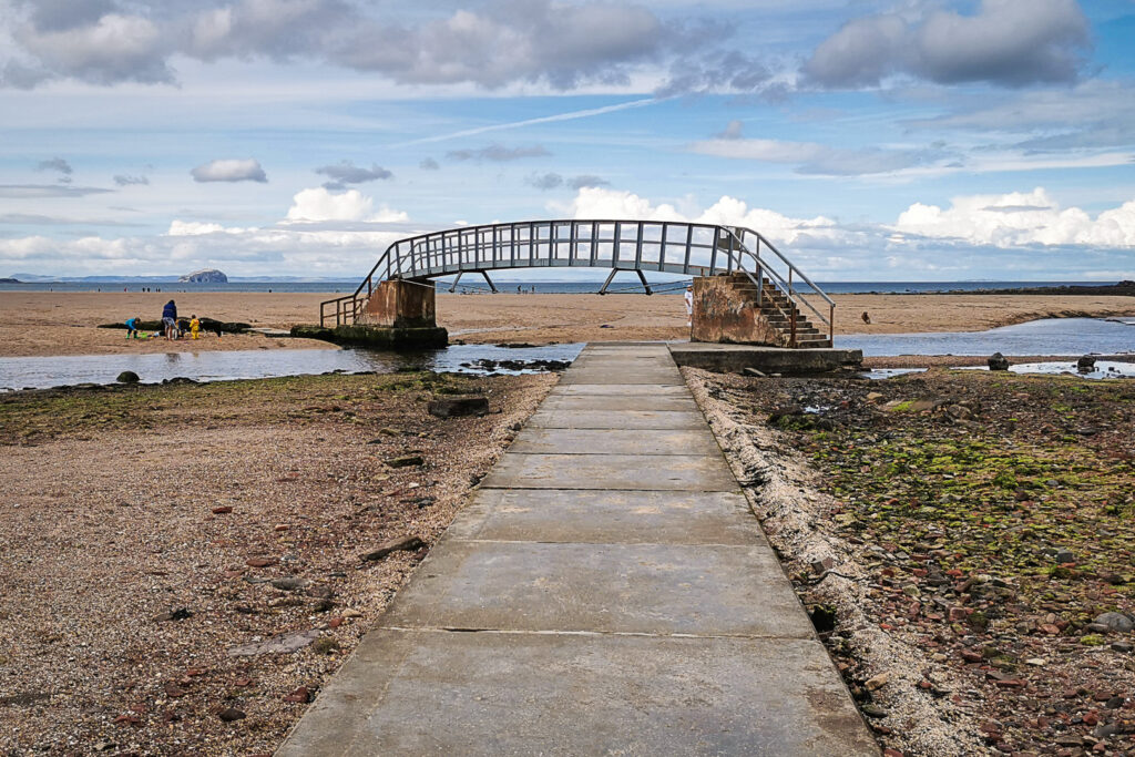 Bridge to Nowhere at Belhaven Bay in Dunbar