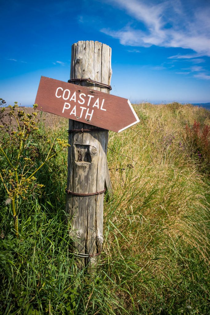 Waymarker sign for the Fife Coastal Path