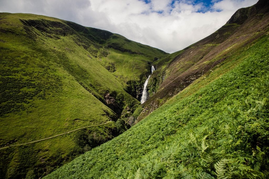 Grey Mare's Tail waterfall in Dumfries & Galloway.