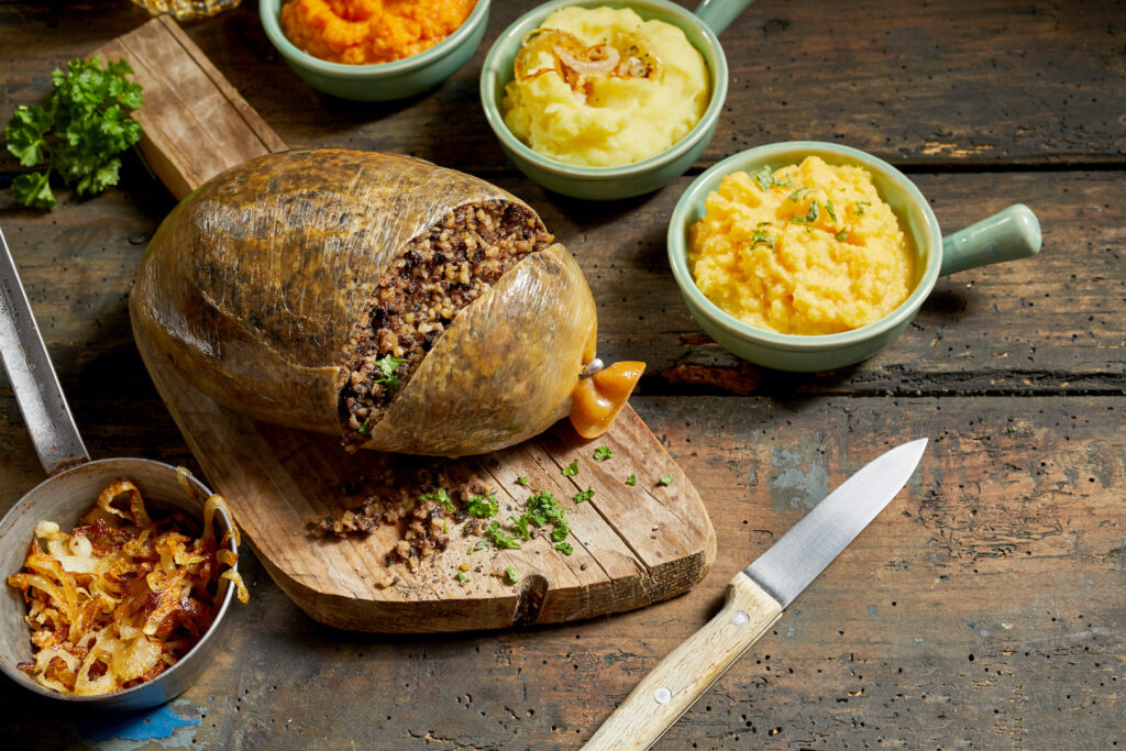 Traditional haggis meal for Robert Burns Supper