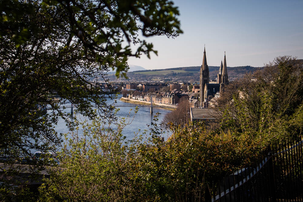 View of Inverness from Inverness Castle in Scotland