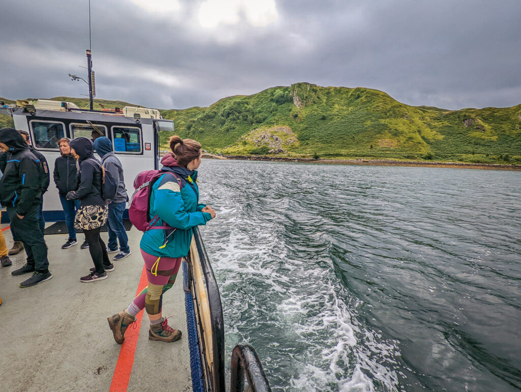 A woman on the ferry from Oban to the Isle of Kerrera