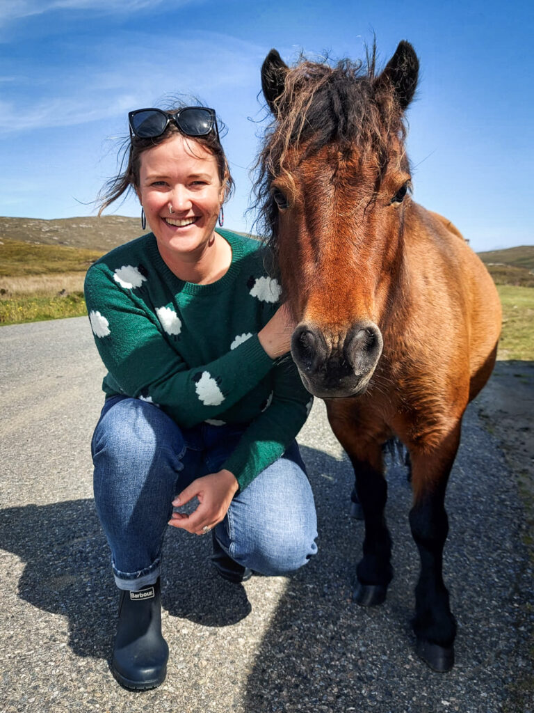 Kathi and Fingers the Shetland pony