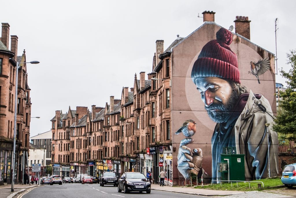 Mural of St Mungo in Glasgow.