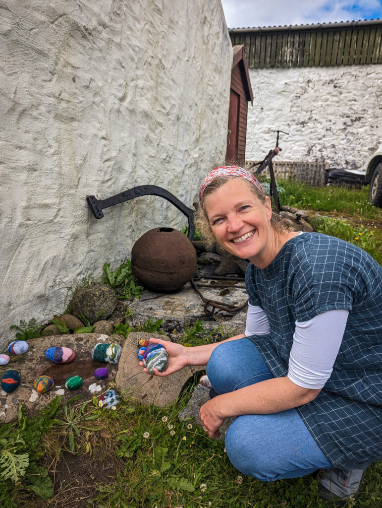 One of the resident artists on the Isle of Canna