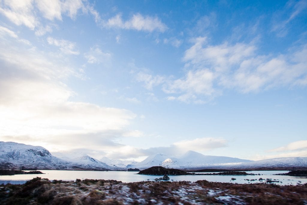 Winter landscape in Scotland.