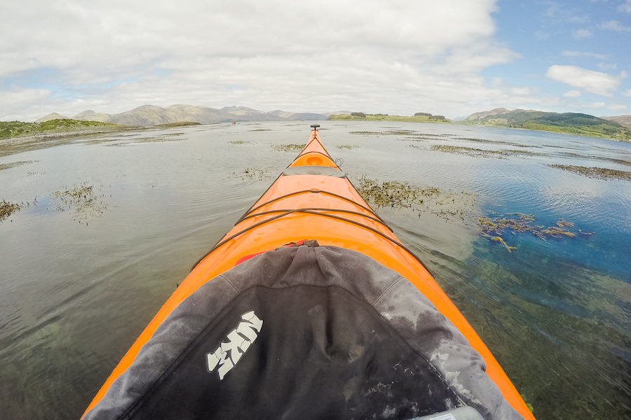 Sea kayaking in Scotland: West coast near Oban.