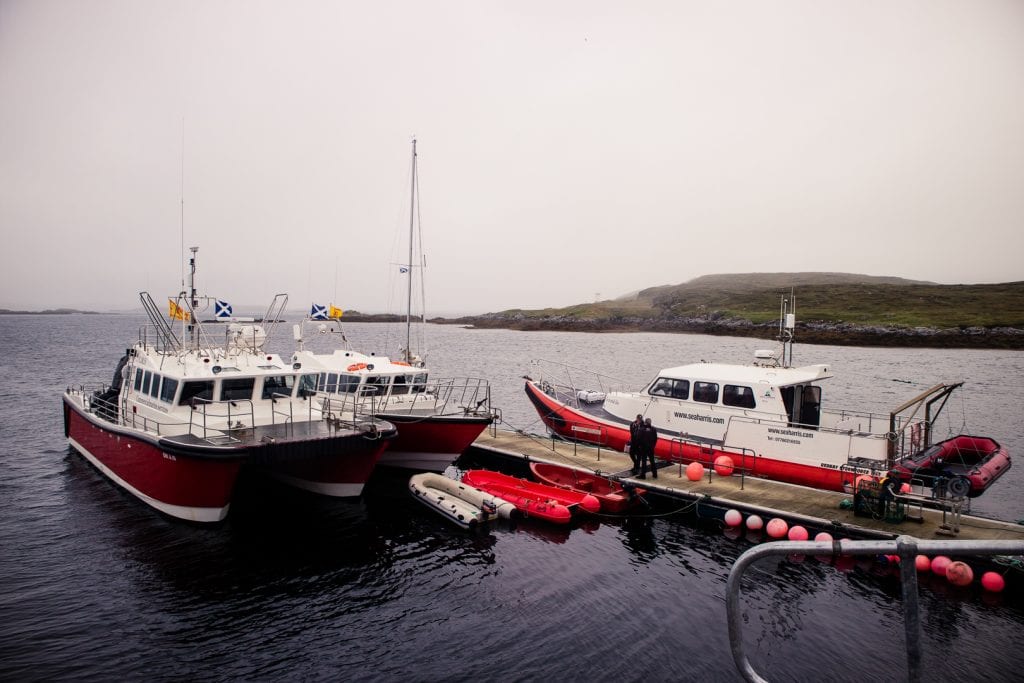 Boats waiting to leave for day trips to St Kilda.
