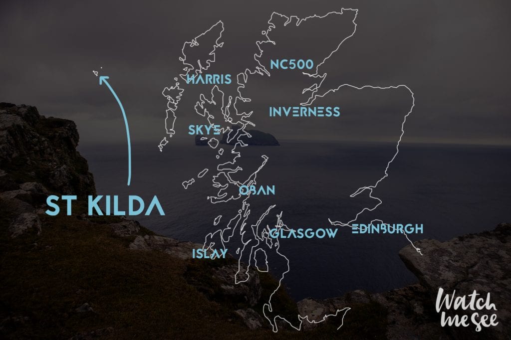 St Kilda on the map Scotland
